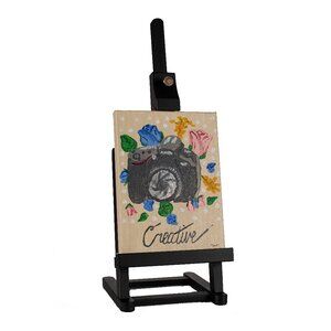 Orig Acrylic Desk Painting w/Easel "Creative Photographer I" by Dawn M. Wayand
